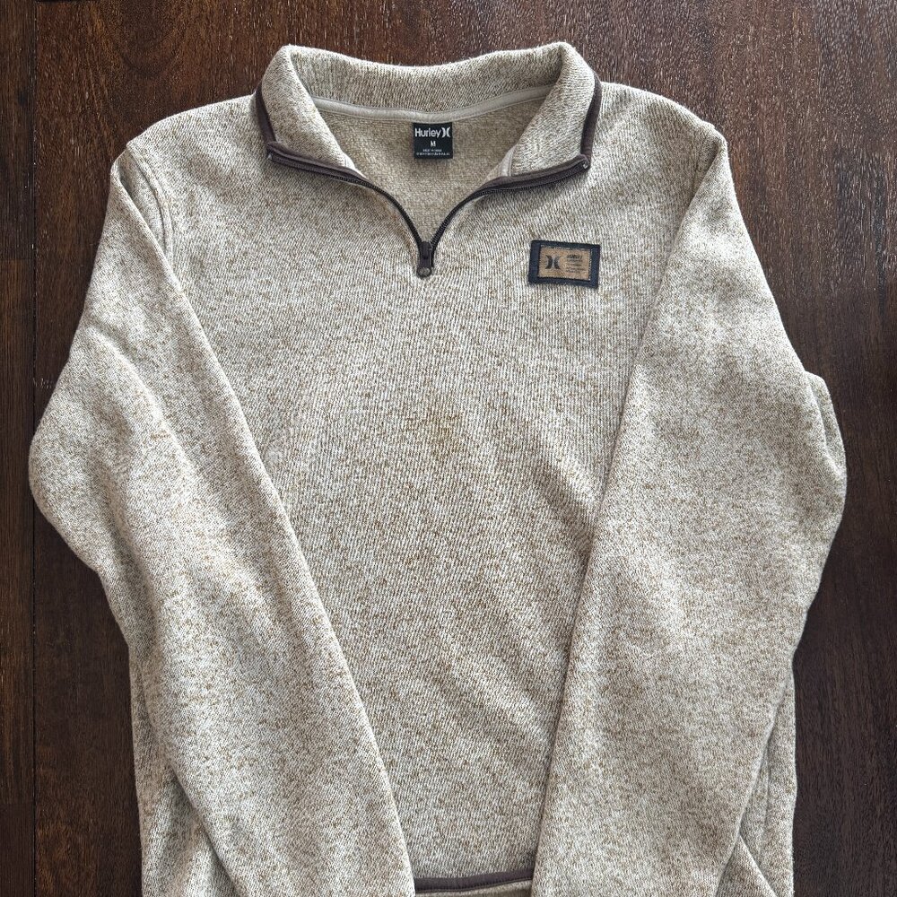 Hurley Men's 1/4 Zip Pullover -  Brown Size Medium